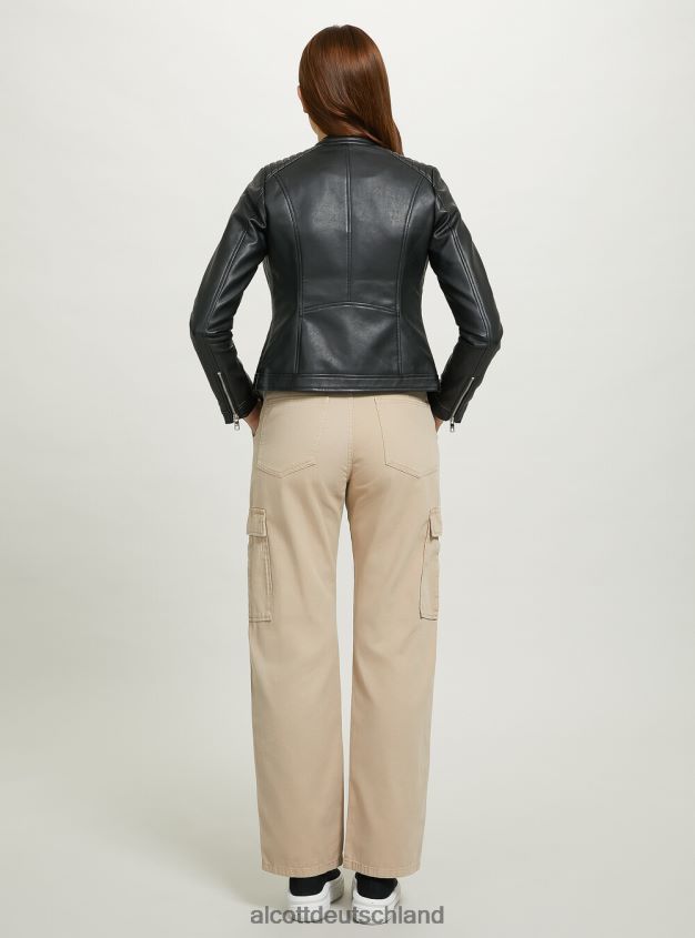 Kleidung de Alcott Frauen Bikerjacke in Lederoptik bk1 schwarz 88J68R105