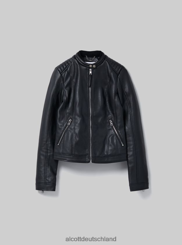 Kleidung de Alcott Frauen Bikerjacke in Lederoptik bk1 schwarz 88J68R105