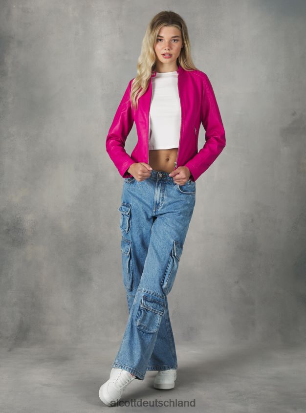 Kleidung de Alcott Frauen Bikerjacke in Lederoptik bk1 schwarz 88J68R150