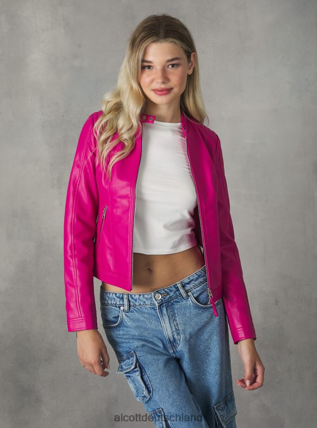 Kleidung de Alcott Frauen Bikerjacke in Lederoptik bk1 schwarz 88J68R150