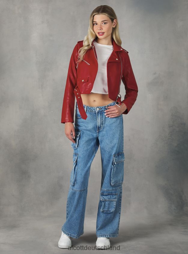 Kleidung de Alcott Frauen Bikerjacke in Lederoptik bk1 schwarz 88J68R241