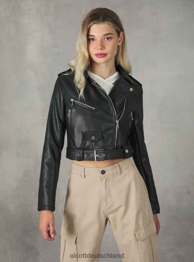 Kleidung de Alcott Frauen Bikerjacke in Lederoptik bk1 schwarz 88J68R453