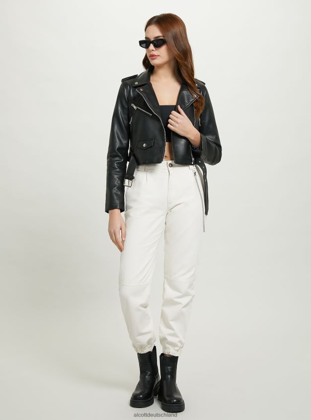 Kleidung de Alcott Frauen Bikerjacke in Lederoptik bk1 schwarz 88J68R62