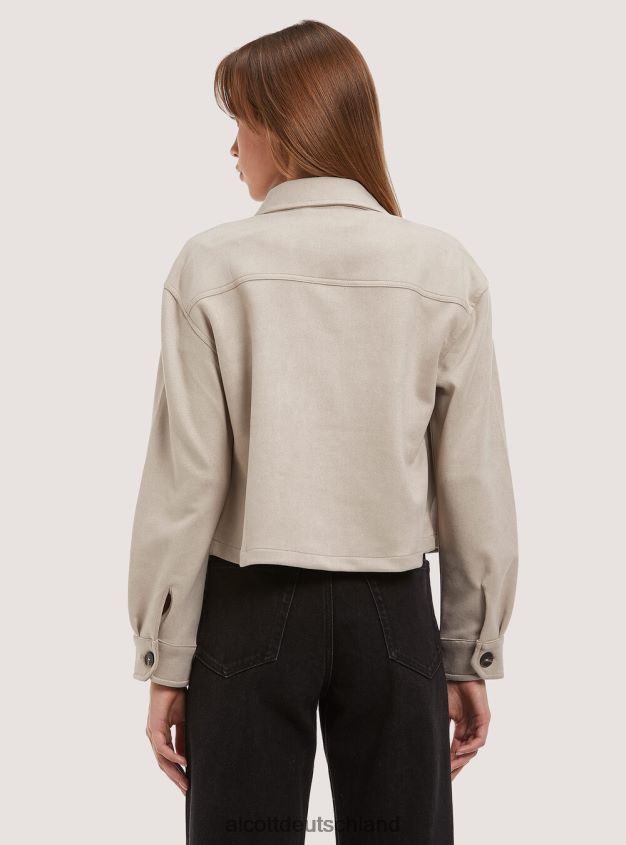 Kleidung de Alcott Frauen Kurze Hemdjacke aus Wildleder bg3 beige hell 88J68R211