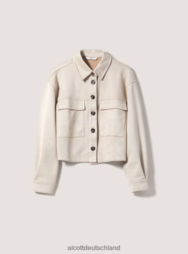 Kleidung de Alcott Frauen Kurze Hemdjacke aus Wildleder bg3 beige hell 88J68R211