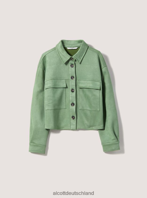 Kleidung de Alcott Frauen Kurze Hemdjacke aus Wildleder bg3 beige hell 88J68R289