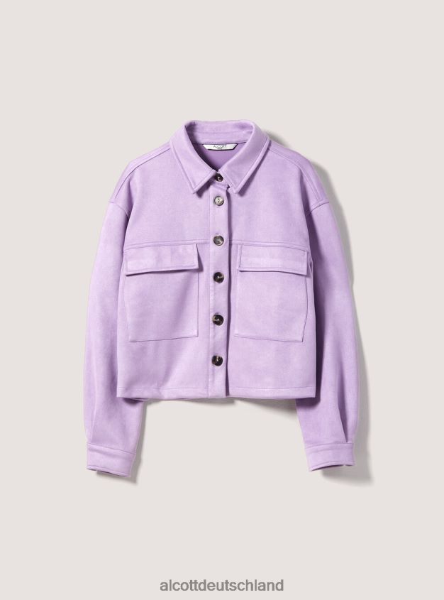 Kleidung de Alcott Frauen Kurze Hemdjacke aus Wildleder bg3 beige hell 88J68R317