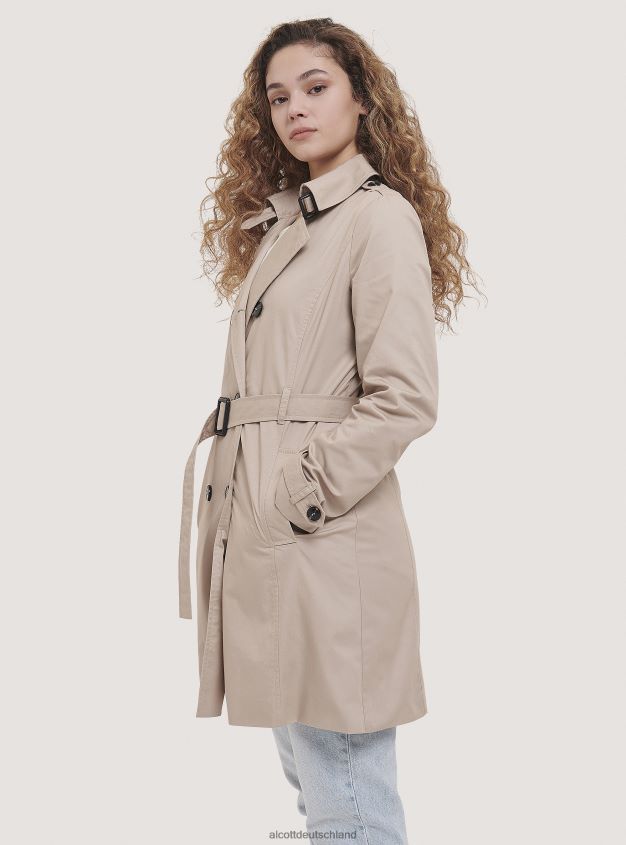 Kleidung de Alcott Frauen Weicher Trenchcoat mit Gürtel Beige 88J68R502