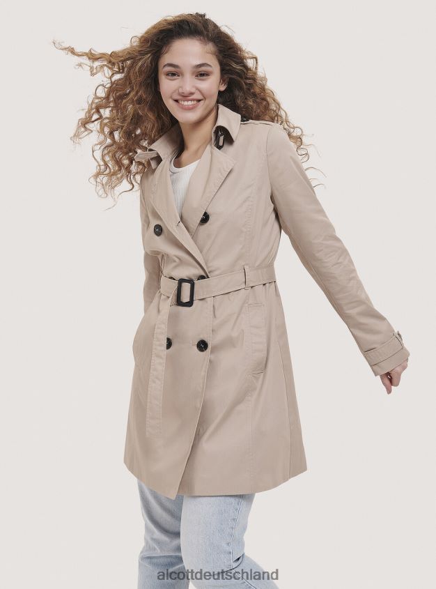 Kleidung de Alcott Frauen Weicher Trenchcoat mit Gürtel Beige 88J68R502