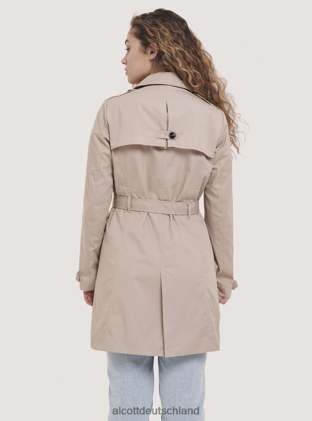 Kleidung de Alcott Frauen Weicher Trenchcoat mit Gürtel Beige 88J68R502