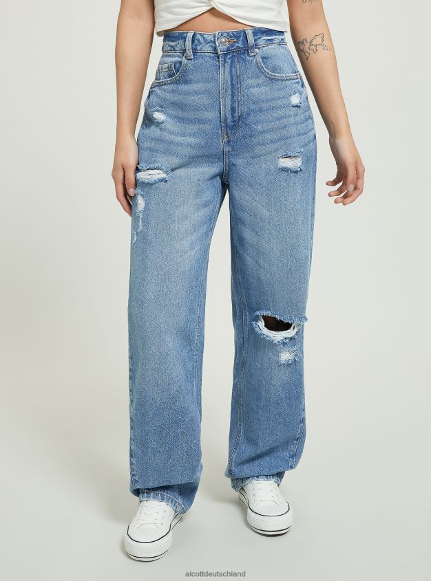 Kleidung de Alcott Frauen Baggy-Fit-Jeans d003 mittelblau 88J68R448