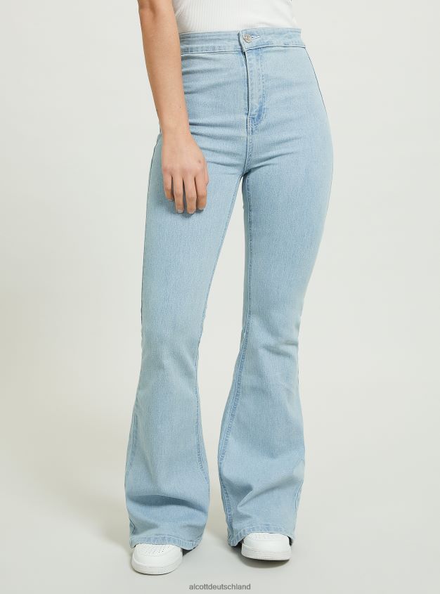Kleidung de Alcott Frauen Jeggings mit ausgestellter hoher Taille d002 mitteldunkelblau 88J68R338