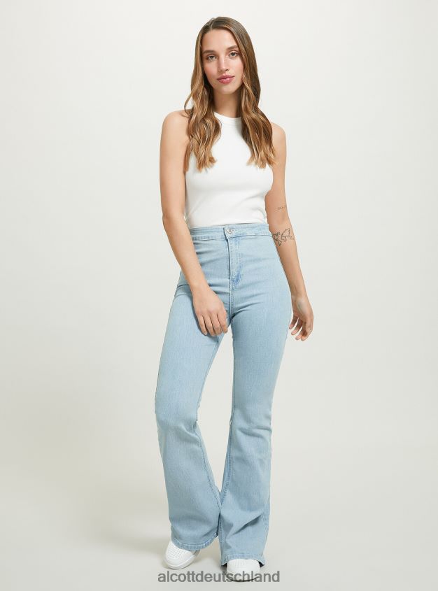 Kleidung de Alcott Frauen Jeggings mit ausgestellter hoher Taille d002 mitteldunkelblau 88J68R338