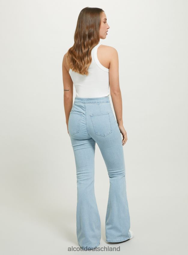 Kleidung de Alcott Frauen Jeggings mit ausgestellter hoher Taille d002 mitteldunkelblau 88J68R338