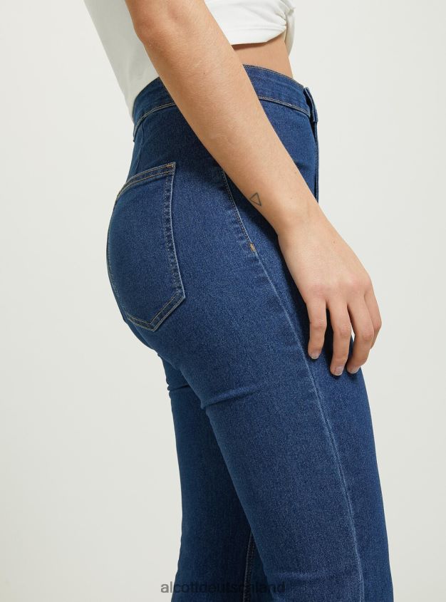Kleidung de Alcott Frauen Jeggings mit ausgestellter hoher Taille d002 mitteldunkelblau 88J68R487