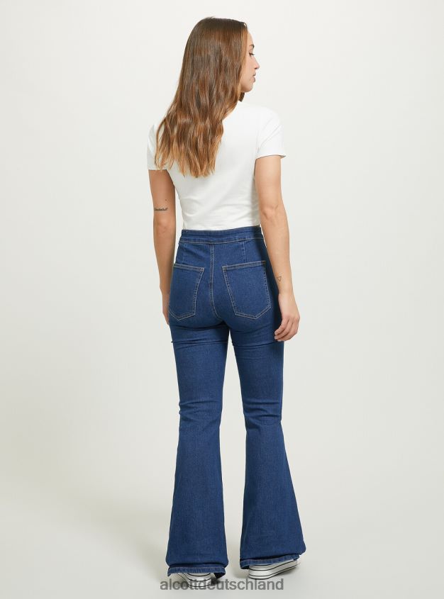 Kleidung de Alcott Frauen Jeggings mit ausgestellter hoher Taille d002 mitteldunkelblau 88J68R487