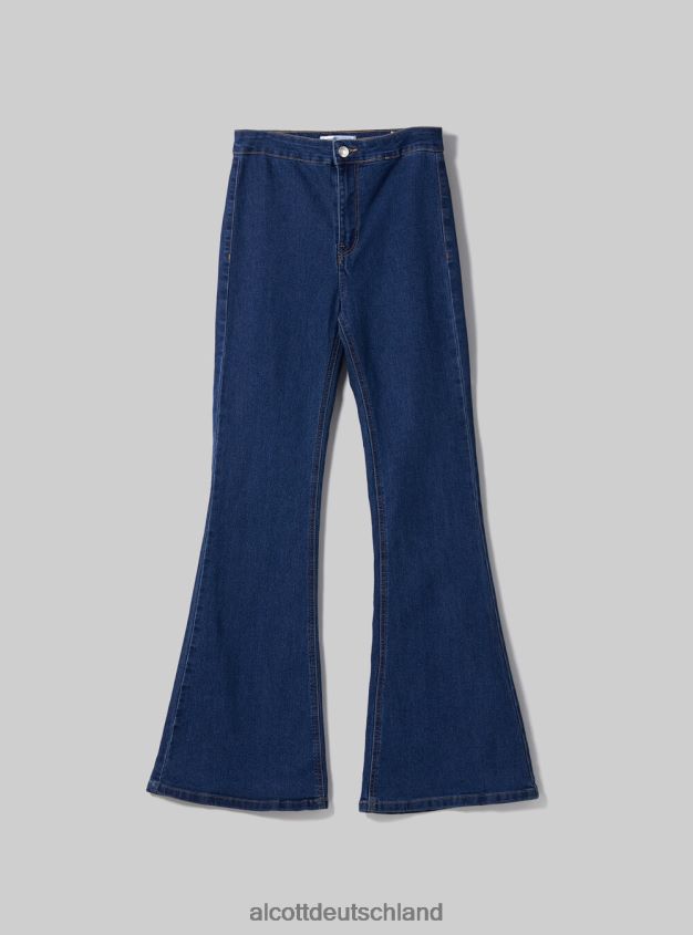 Kleidung de Alcott Frauen Jeggings mit ausgestellter hoher Taille d002 mitteldunkelblau 88J68R487