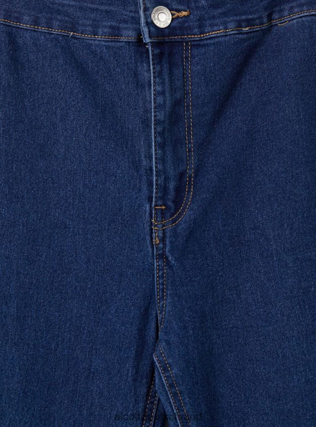 Kleidung de Alcott Frauen Jeggings mit ausgestellter hoher Taille d002 mitteldunkelblau 88J68R487