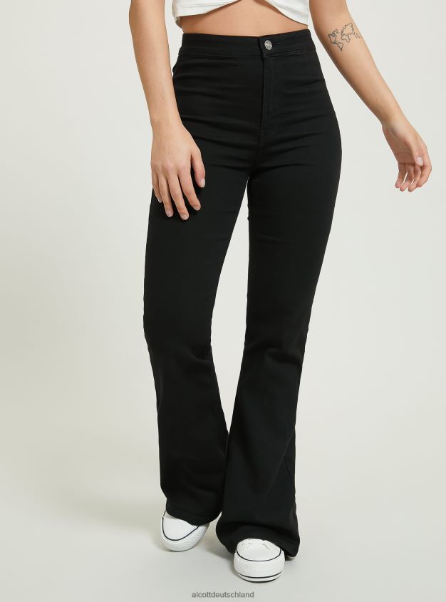 Kleidung de Alcott Frauen Jeggings mit ausgestellter hoher Taille d002 mitteldunkelblau 88J68R64