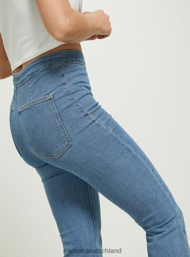 Kleidung de Alcott Frauen Jeggings mit ausgestellter hoher Taille d002 mitteldunkelblau 88J68R89