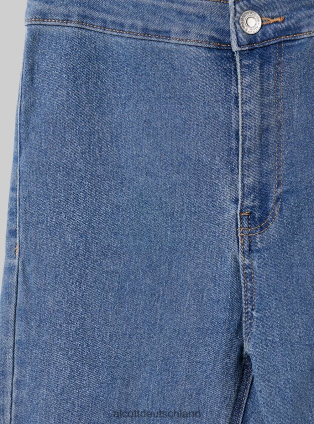 Kleidung de Alcott Frauen Jeggings mit ausgestellter hoher Taille d002 mitteldunkelblau 88J68R89