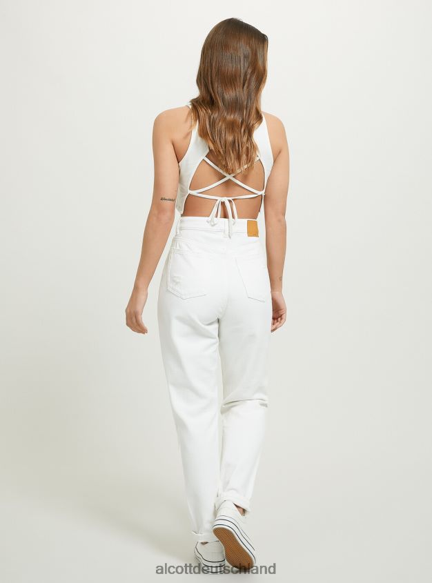 Kleidung de Alcott Frauen Mom-Fit-Jeans mit Rissen d099 weiß 88J68R51