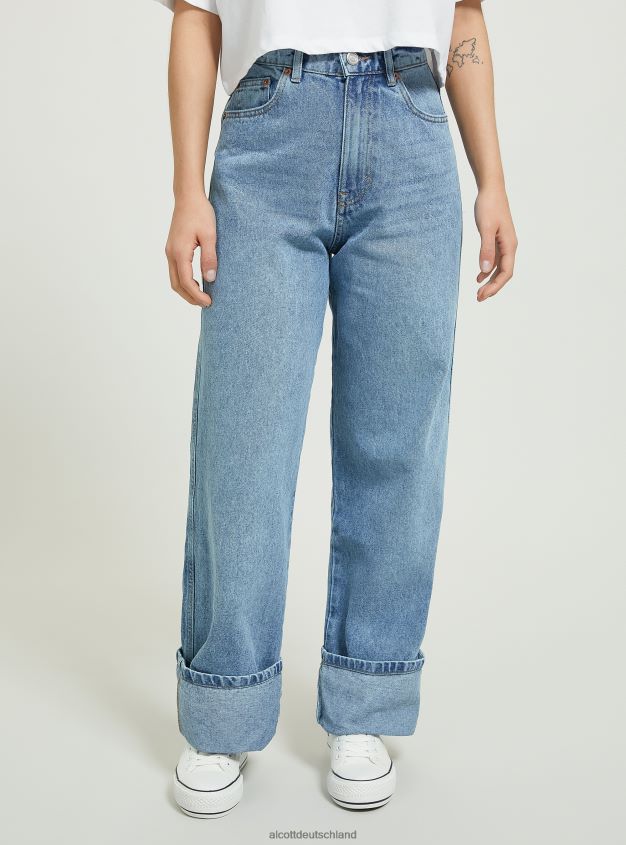 Kleidung de Alcott Frauen Regular-Fit-Jeans mit Bundfalte d005 hellblau 88J68R50