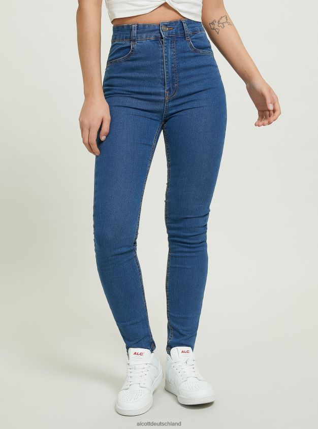 Kleidung de Alcott Frauen Skinny-Fit-Jeans mit hoher Taille d002 mitteldunkelblau 88J68R363