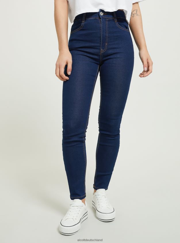 Kleidung de Alcott Frauen Skinny-Fit-Jeans mit hoher Taille d002 mitteldunkelblau 88J68R432