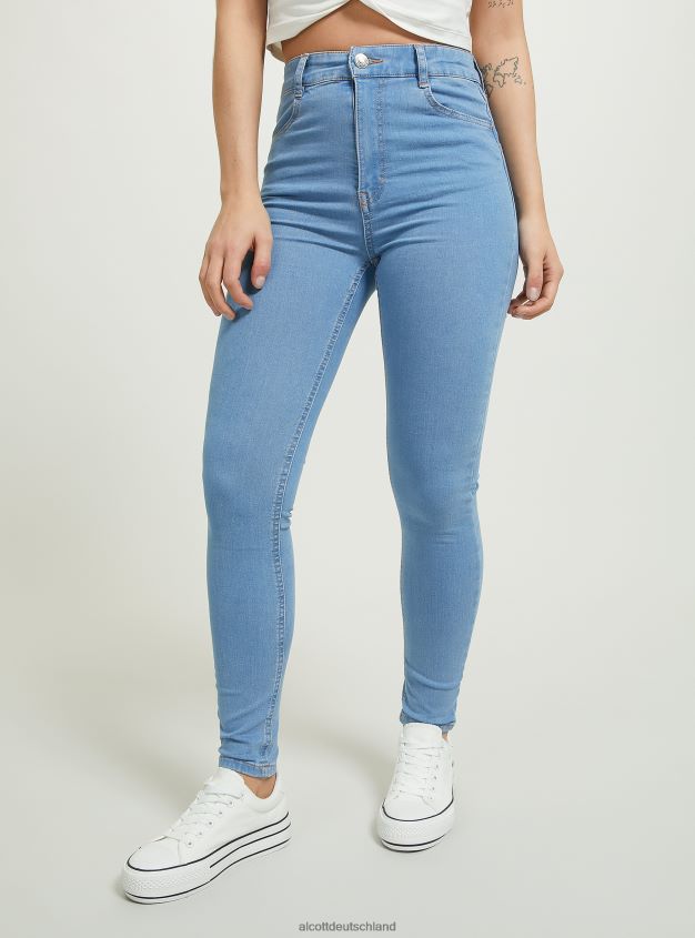 Kleidung de Alcott Frauen Skinny-Fit-Jeans mit hoher Taille d002 mitteldunkelblau 88J68R512