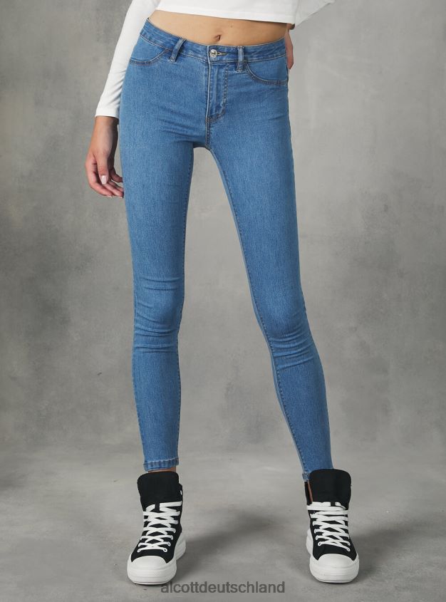 Kleidung de Alcott Frauen Super-Skinny-Jeans mit hohem Bund aus Stretch-Denim d000 schwarz 88J68R243