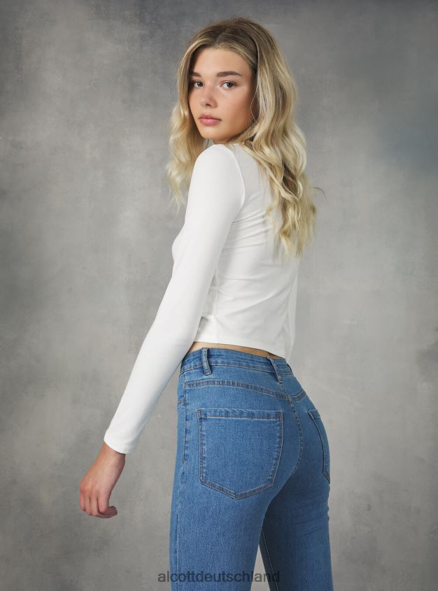 Kleidung de Alcott Frauen Super-Skinny-Jeans mit hohem Bund aus Stretch-Denim d000 schwarz 88J68R243