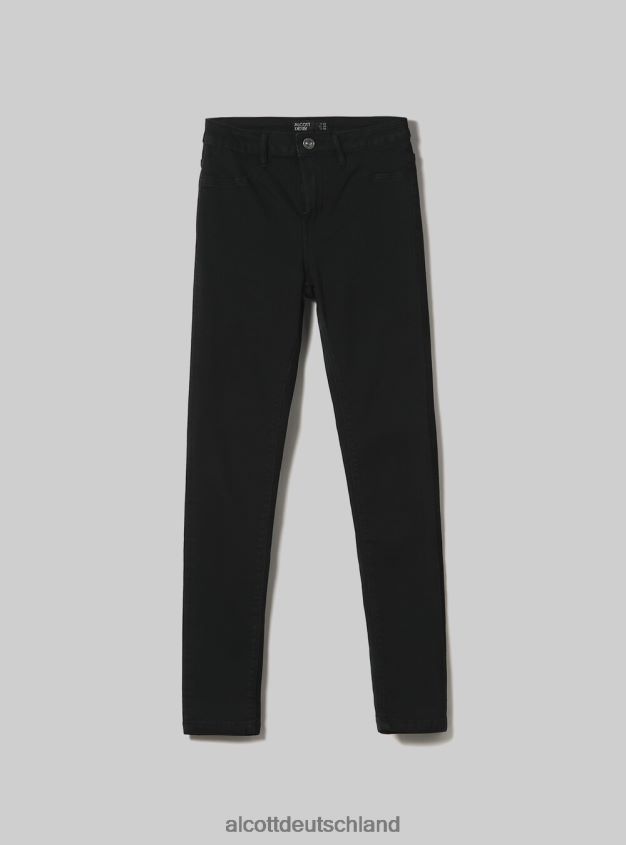 Kleidung de Alcott Frauen Super-Skinny-Jeans mit hohem Bund aus Stretch-Denim d000 schwarz 88J68R266