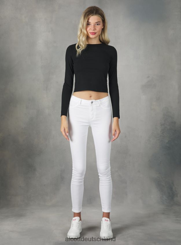 Kleidung de Alcott Frauen Super-Skinny-Jeans mit hohem Bund aus Stretch-Denim d000 schwarz 88J68R267