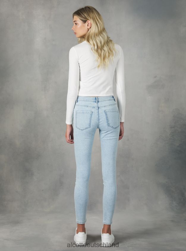 Kleidung de Alcott Frauen Super-Skinny-Jeans mit hohem Bund aus Stretch-Denim d000 schwarz 88J68R461