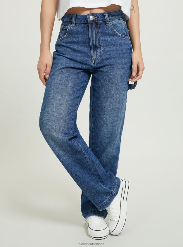 Kleidung de Alcott Frauen Zimmermannsjeans d003 mittelblau 88J68R58
