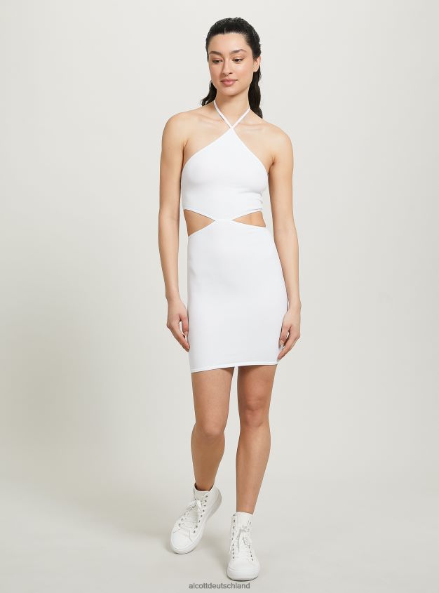 Kleidung de Alcott Frauen Ausgeschnittenes Kleid mit Neckholder-Ausschnitt bk1 schwarz 88J68R428