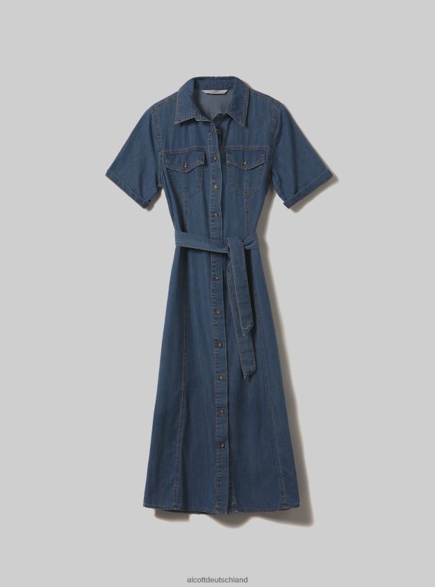 Kleidung de Alcott Frauen Vestito Chemisier aus Denim d003 mittelblau 88J68R110