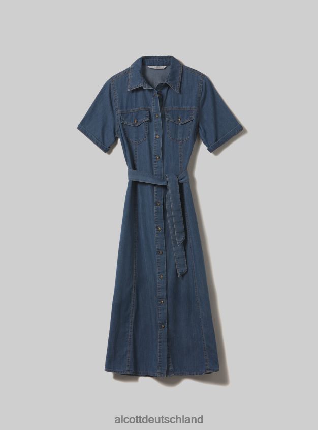 Kleidung de Alcott Frauen Vestito Chemisier aus Denim d003 mittelblau 88J68R110