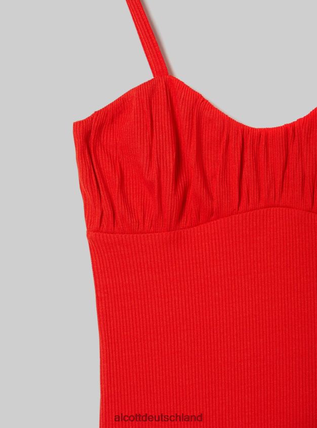 Kleidung de Alcott Frauen geripptes Minikleid wh1 naturweiß 88J68R167