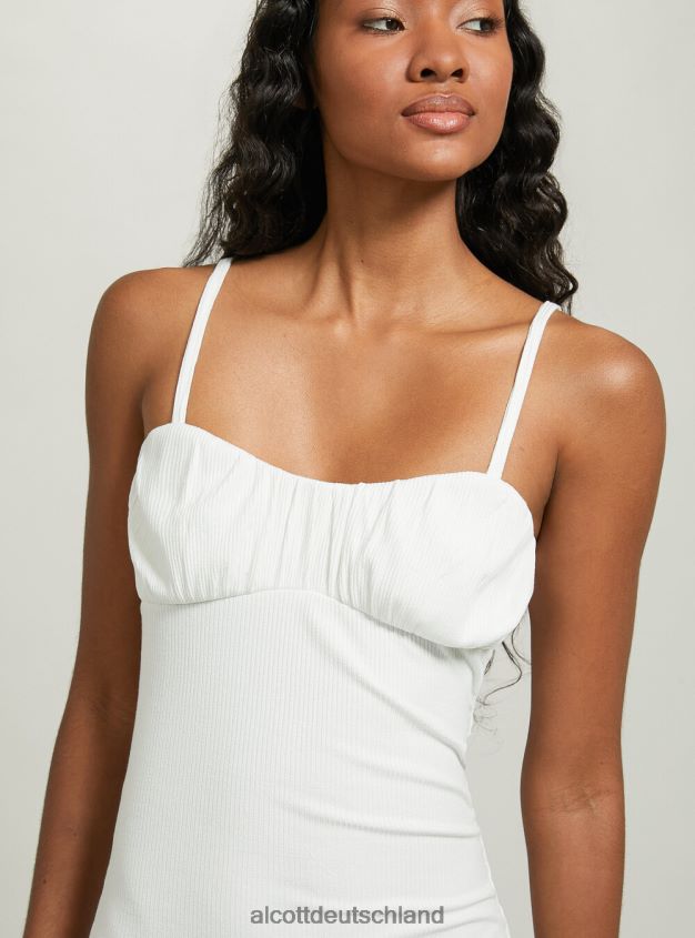 Kleidung de Alcott Frauen geripptes Minikleid wh1 naturweiß 88J68R424