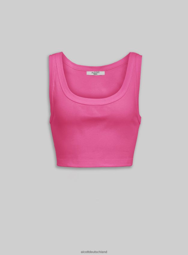 Kleidung de Alcott Frauen Canottta Basic Crop a Costine bk1 schwarz 88J68R274