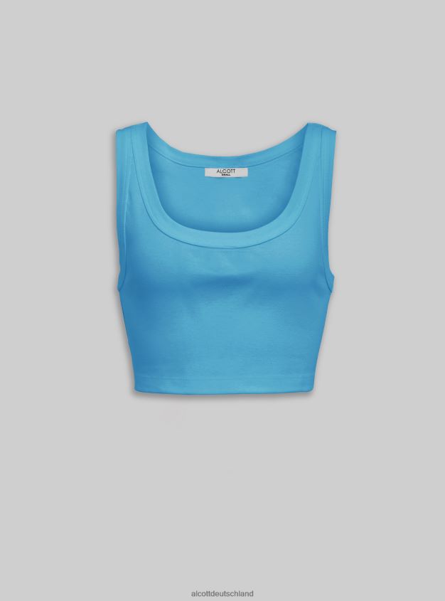 Kleidung de Alcott Frauen Canottta Basic Crop a Costine bk1 schwarz 88J68R370