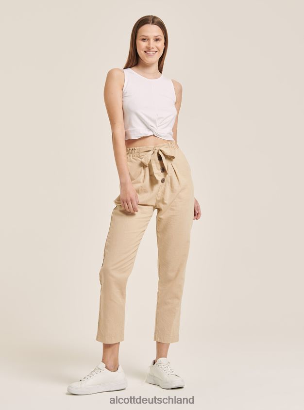 Kleidung de Alcott Frauen Kurzes Basic-Tanktop mit Baumwollknoten bk1 schwarz 88J68R146