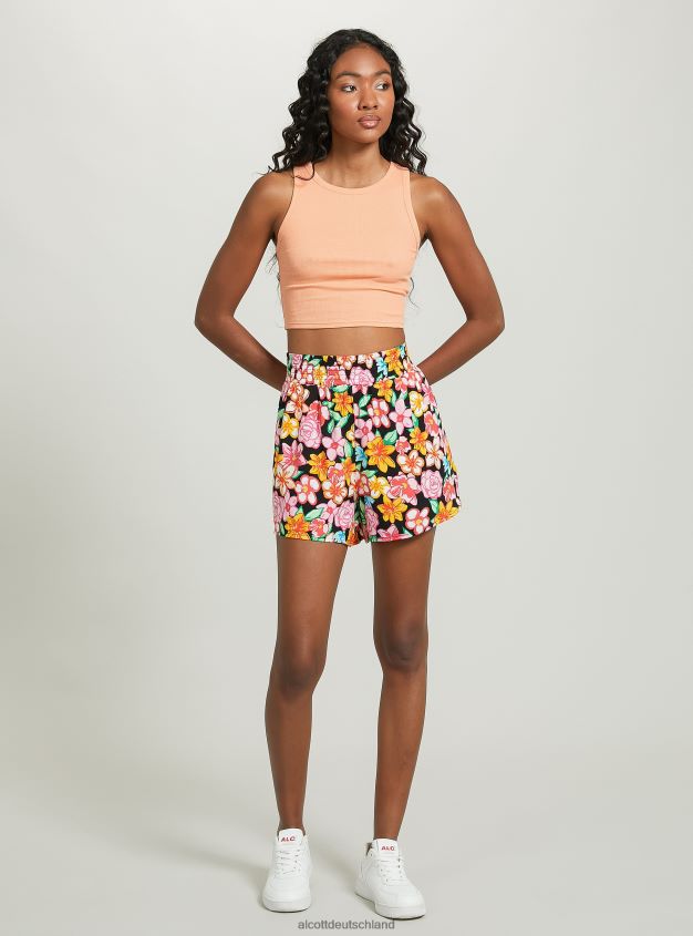 Kleidung de Alcott Frauen Kurzes Tanktop aus Baumwolle bk1 schwarz 88J68R111