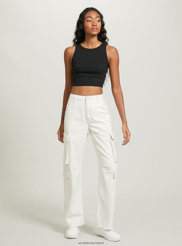 Kleidung de Alcott Frauen Kurzes Tanktop aus Baumwolle bk1 schwarz 88J68R154