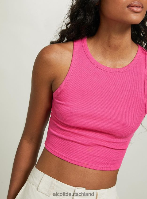 Kleidung de Alcott Frauen Kurzes Tanktop aus Baumwolle bk1 schwarz 88J68R291