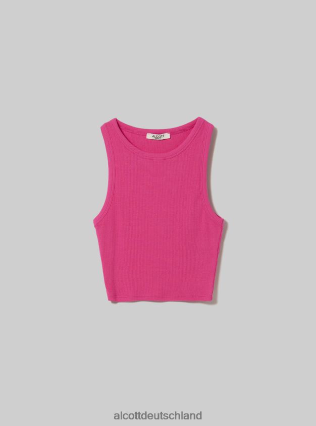 Kleidung de Alcott Frauen Kurzes Tanktop aus Baumwolle bk1 schwarz 88J68R291