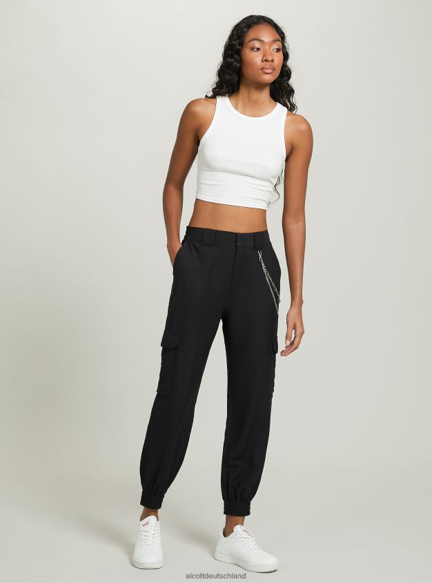 Kleidung de Alcott Frauen Kurzes Tanktop aus Baumwolle bk1 schwarz 88J68R295