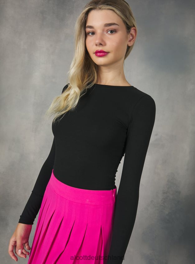 Kleidung de Alcott Frauen Langarm-Body bk1 schwarz 88J68R175